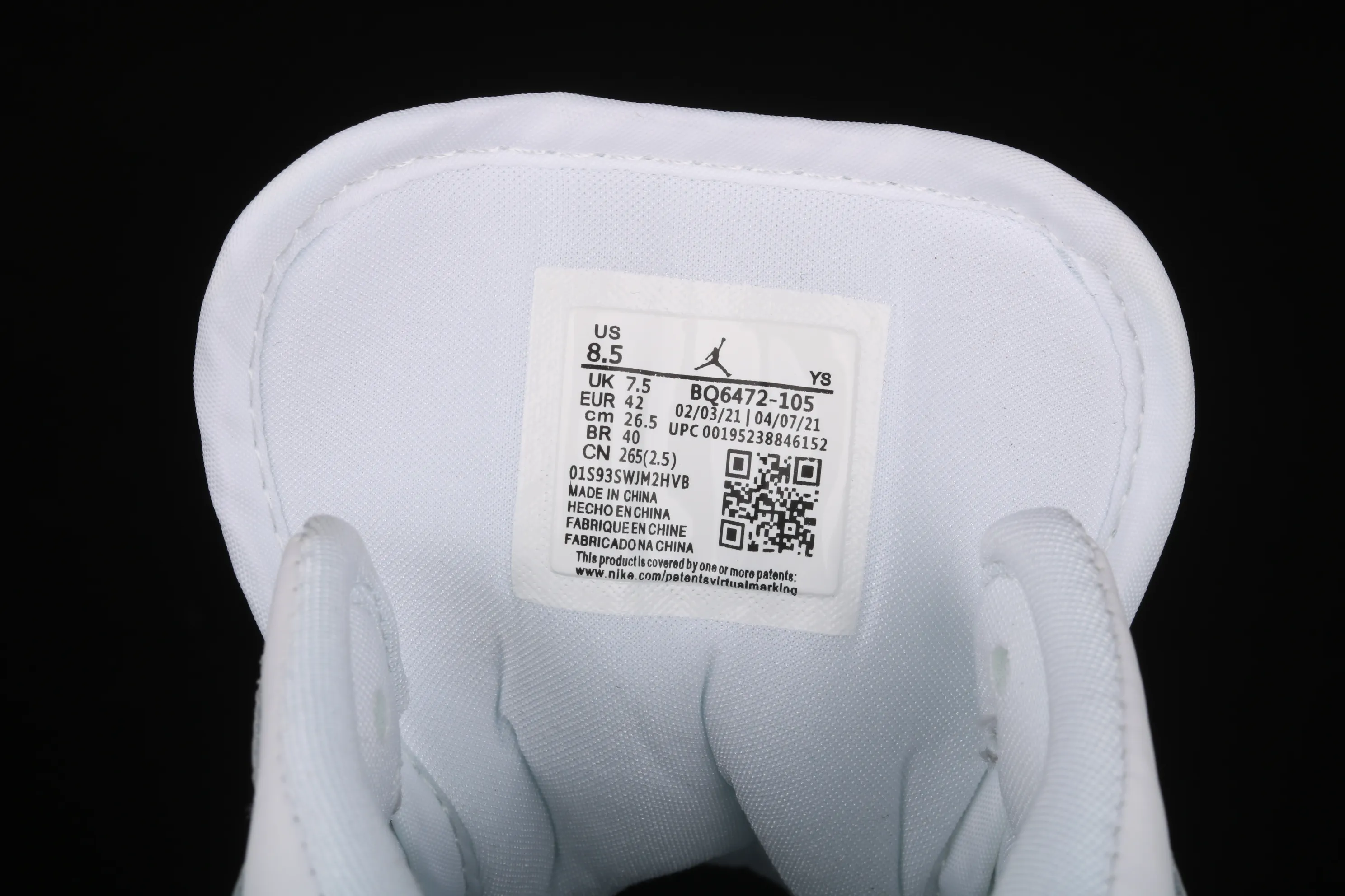 All categories Air Jordan Jordan series basketball shoes Air Jordan 1 Mid Air Jordan 1 Mid AJ1 Joe 1 Zhongbang white gray blue color BQ6472-105